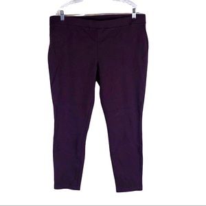 A.n.a Plus Size Deep Burgundy Pull On Skinny Pants